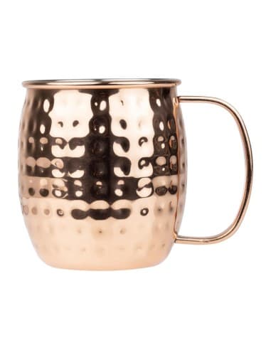 Mugs en acier inoxydable martelé Olympia Barware 440ml cuivre