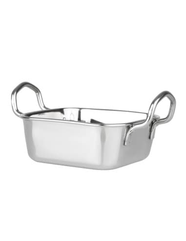 Plat de présentation en inox carré Olympia 115x115mm