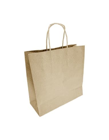 Petits sacs en papier avec poignée torsadée Fiesta Recyclable marron (lot de 250)