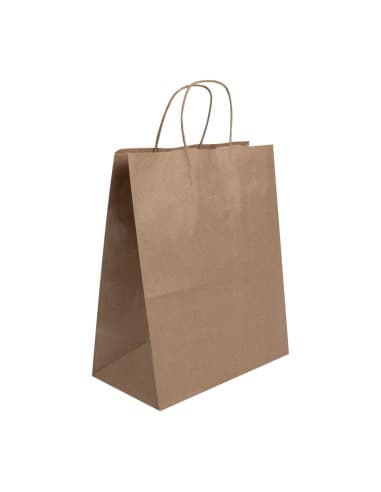Grands sacs en papier avec poignée torsadée Fiesta Recyclable marron (lot de 250)