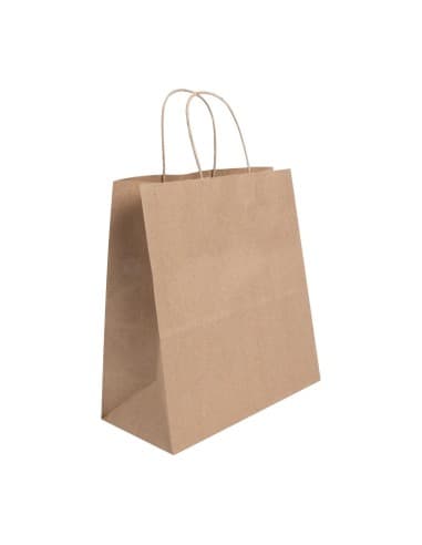 Sacs moyens en papier avec poignée torsadée Fiesta Recyclable marron (lot de 250)