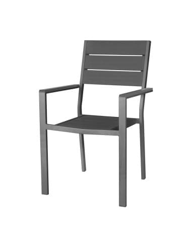 Fauteuils Ă lattes Bolero Valletta gris (lot de 4)
