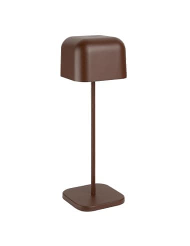 Lampe de table avec abat-jour carré Olympia Lucca marron 300mm