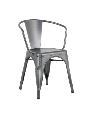 Bolero Bistro Curve Fauteuils Gunmetal (lot de 4)