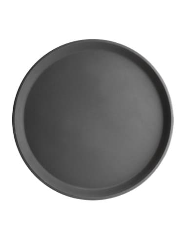 Plateau antidérapant en fibre de verre Olympia Kristallon rond noir 356mm