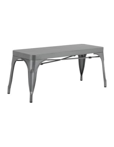 Bancs en métal gris acier Bolero Bistro 1000 mm (lot de 2)