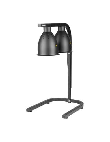 Lampe chauffante double sur pied Buffalo noir mat