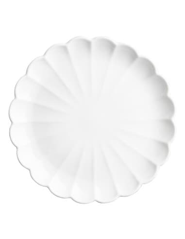 Assiettes festonnées Olympia Bloom blanches 276 mm (lot de 4)