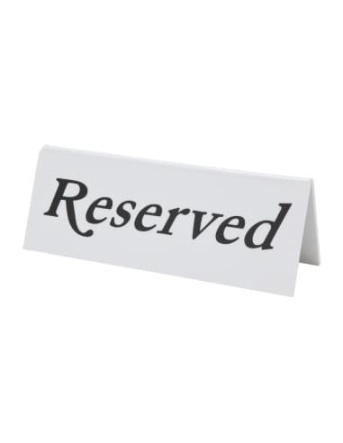 Chevalets de table en plastique Olympia "Reserved" (lot de 10)