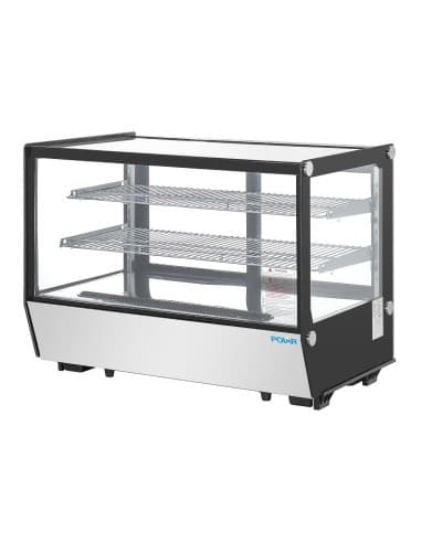 Vitrine de comptoir positive Polar Série G carrée noire 160L
