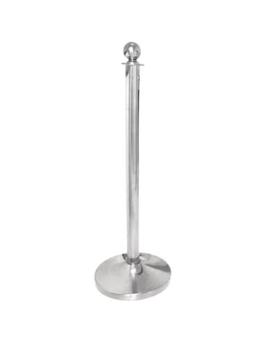 Poteau d'accueil en acier inoxydable chromĂ© Ă tĂȘte ronde Bolero