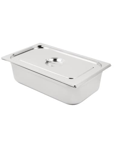 Bac GN 1/1 en inox avec couvercle Vogue