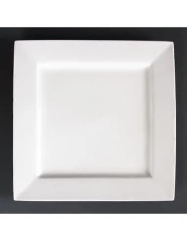 Assiettes carrées Olympia Lumina 265mm (Lot de 4)