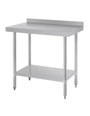 Table de préparation avec rebord en acier inoxydable Vogue 900 x 600mm