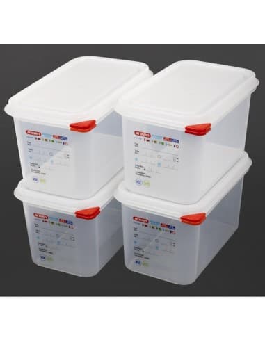 Boîtes alimentaires en polypropylène GN 1/4 Araven 4,3L (lot de 4)