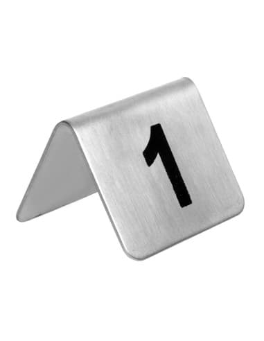 Lot de numéros de table en acier inoxydable Olympia 1-10 (lot de 10)