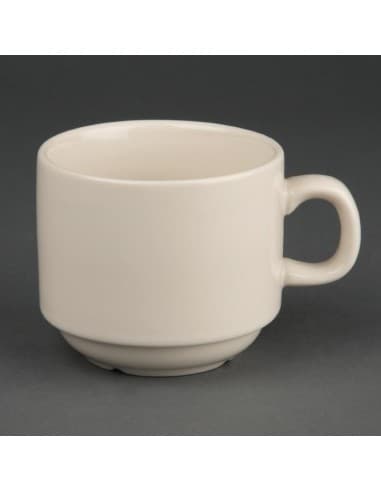 Tasses à thé empilables Olympia Ivory 206ml (lot de 12)