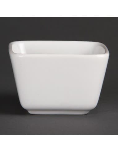 Minis plats carrés hauts Olympia Whiteware 75mm (lot de 12)
