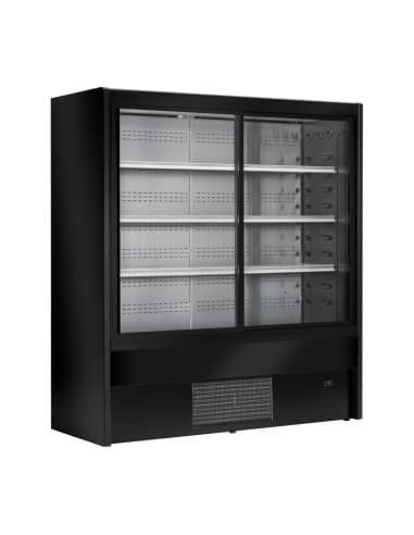 Vitrine libre-service réfrigérée Zoin Cervinho noire avec portes coulissantes 1000mm