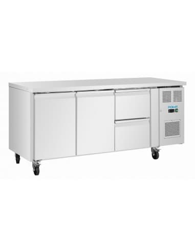Table réfrigérée positive Polar série U 2 portes 2 tiroirs 242 L