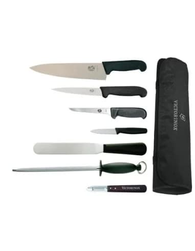 Ensemble de couteaux Victorinox Hygiplas et Vogue avec couteau chef 21,5cm et étui