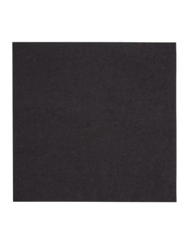 Serviettes snacking 2 plis pliage 1/4 Fiesta Recyclable 330mm noires (lot de 2000)