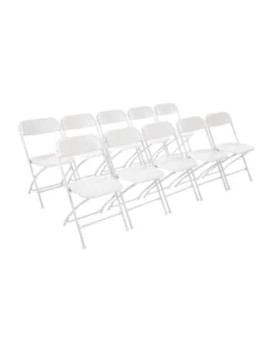 Chaises pliantes Bolero blanches (Lot de 10)
