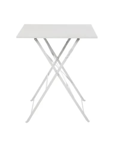 Table de terrasse carrée en acier Bolero grise 600mm