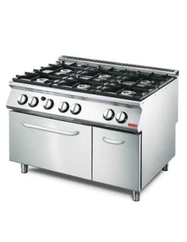 Fourneau 6 feux et four gaz Gastro M 700 GM70/120CFG