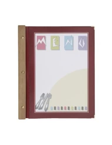 Protège-menus en bois Securit rouge foncé A4