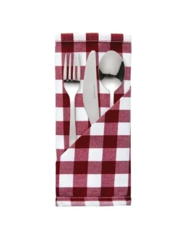 Serviettes Ă carreaux rouges en polyester Mitre Comfort Gingham