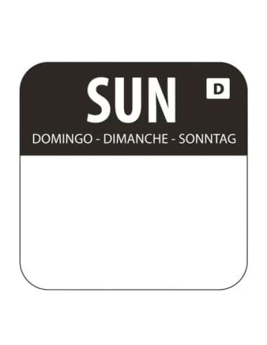 Etiquettes solubles pour aliments Hygiplas dimanche (Lot de 1000)