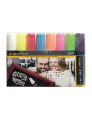 Lot de 8 marqueurs craie Securit Illumigraph 15mm