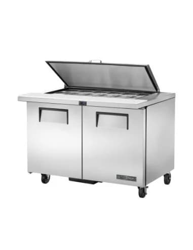 Comptoir de préparation 2 portes True 18 bacs GN 1/6 TSSU-48-18M-B-HC FLID