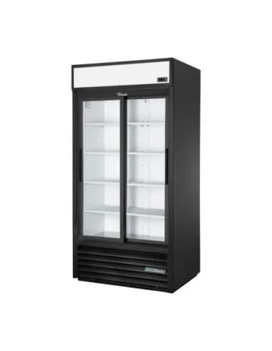 Vitrine positive libre service 2 portes coulissantes True GDM-33-HC-LD BLK