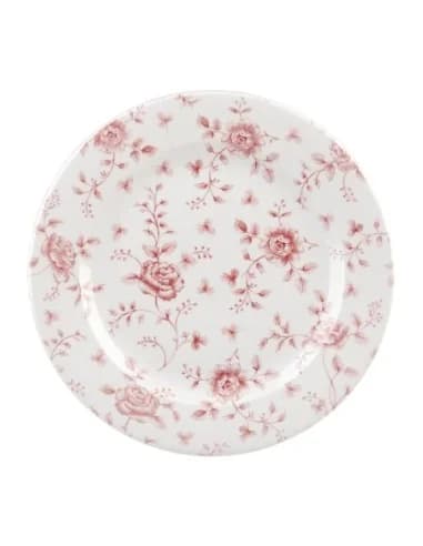 Assiettes plates Churchill Rose Chintz Cranberry 304mm (Lot de 6)
