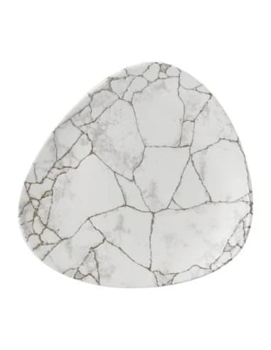 Assiettes triangulaires Churchill Studio Prints Kintsugi Agate Grey Lotus 228mm (Lot de 12)