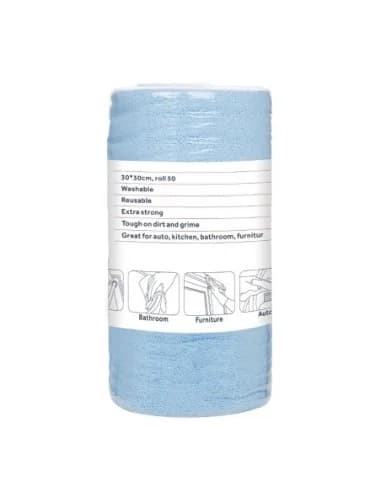 Chiffons en microfibre Nisbets Essentials bleus 300x300m
