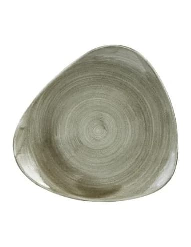 Assiettes triangulaires Churchill Stonecast Patina Antique Green 311mm (Lot de 6)