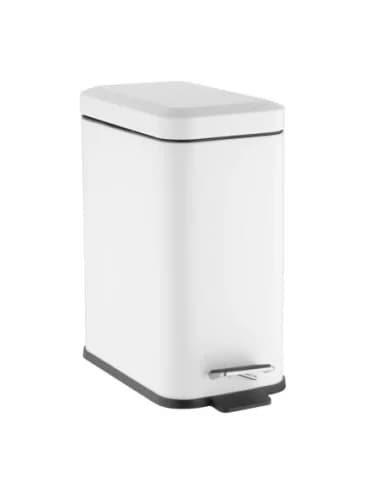 Poubelle de salle de bain slim Jantex blanche 5L