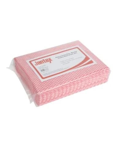 Chiffons non tissés très résistants Jantex rouges (lot de 25)