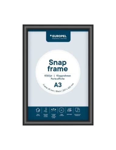 Cadre clipsable Europel A3 25mm noir