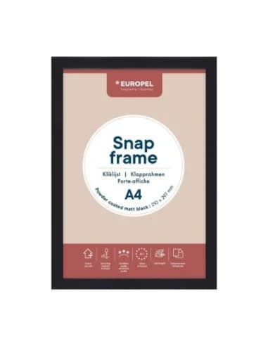 Cadre clipsable Europel A4 25mm noir mat