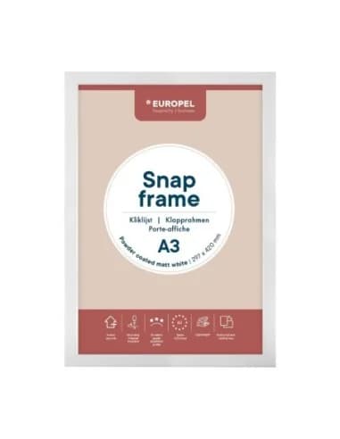 Cadre clipsable Europel A3 25mm blanc mat