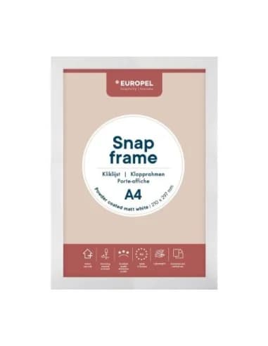 Cadre clipsable Europel A4 25mm blanc mat