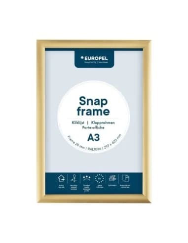 Cadre clipsable Europel A3 25mm doré