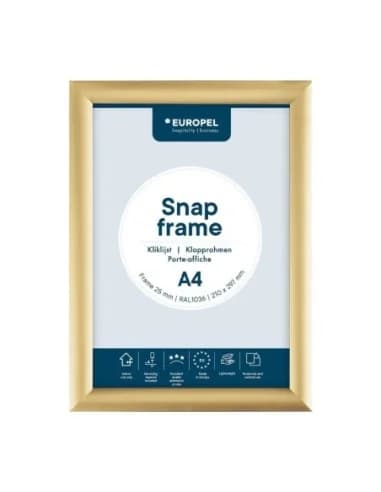 Cadre clipsable Europel A4 25mm doré