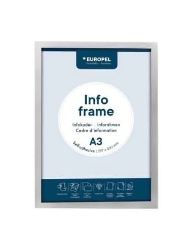 Cadres d'affichage autocollants Europel A3 argent (lot de 2)