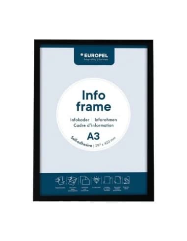 Cadres d'affichage autocollants Europel A3 noirs (lot de 2)