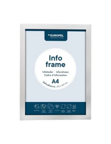 Cadres d'affichage autocollants Europel A4 argent (lot de 2)